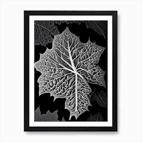 Mulberry Leaf Linocut 5 Art Print