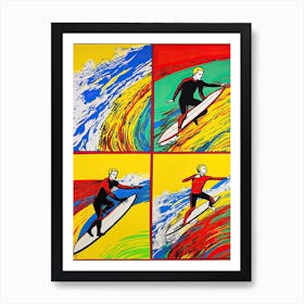 Surfing Pop Art 1 Poster