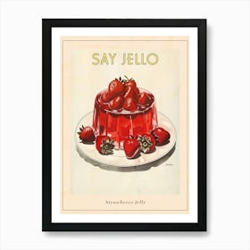 Strawberry Jelly Retro Cookbook Inspired 1 Poster Art Print