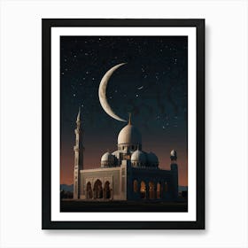 Islamic Mosque At Night 3 Art Print