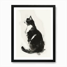 Black And White Cat Art Print