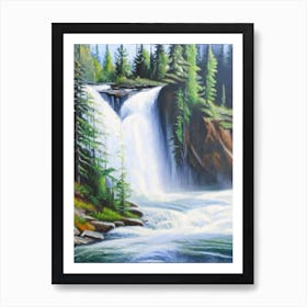 Sunwapta Falls, Canada Peaceful Oil Art  (1) Art Print