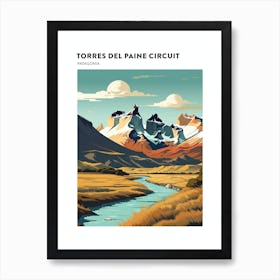 Torres Del Paine Circuit Chile 1 Hiking Trail Landscape Poster Art Print