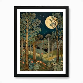 William Morris Moonlight In The Forest 31 Art Print