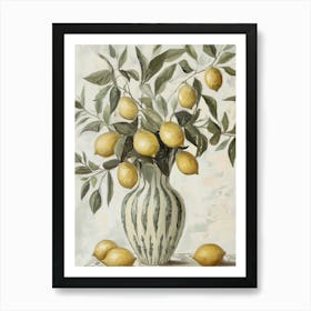 Still Life Lemons In A Vase Affiche