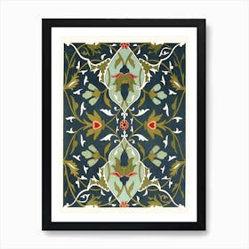 Green Ornamental Tile From The Afghan Boundary Commission Art Print