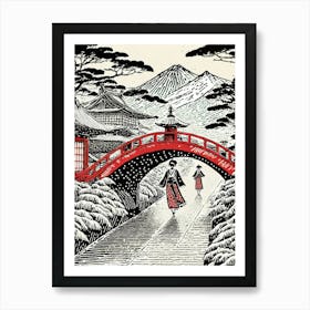 Kyoto Bridge Art Print