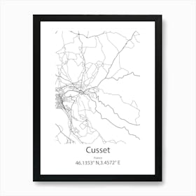 Cusset,France Minimalist Map Art Print