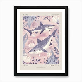 Bigeye Thresher Shark Illustration 2 Poster Art Print