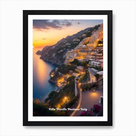 Sunset In Positano Art Print