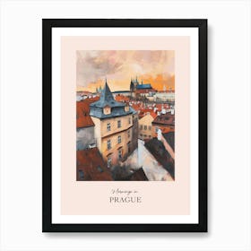 Mornings In Prague Rooftops Morning Skyline 3 Art Print