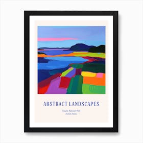Colourful Abstract Acadia National Park Usa 4 Poster Blue Art Print