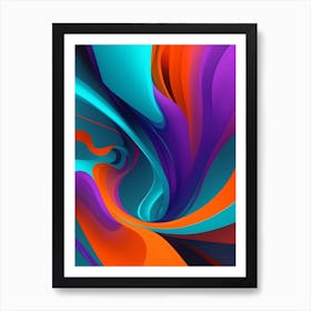 Abstract Colorful Waves Vertical Composition 3 Art Print