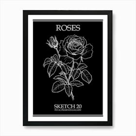 Roses Sketch 20 Poster Inverted Art Print