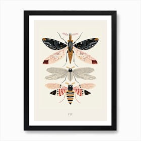 Colourful Insect Illustration Fly 7 Poster Art Print