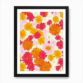 Chrysanthemum Floral Print Retro Pattern 1 Flower Art Print
