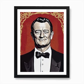 John Wayne Illustration Movies Art Print