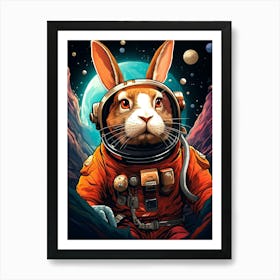 Rabbit In Space 2 Art Print