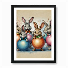 Easter Bunnies Art Print