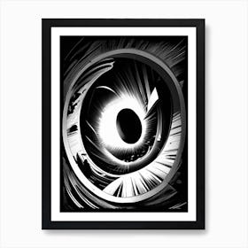 Wormhole Noir Comic Space Art Print