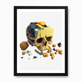 Voxelpunk skull Art Print