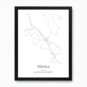 Ribnica,Slovenia Minimalist Map Póster