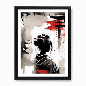 Moody Geisha Art Art Print