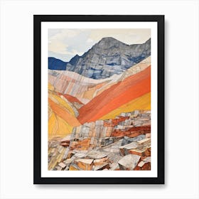 Scafell Pike England 3 Colourful Mountain Illustration Art Print