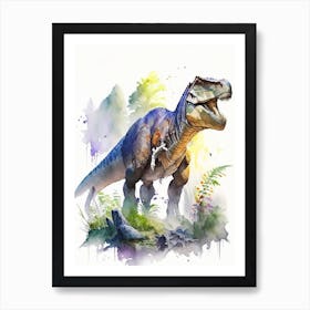 Giganotosaurus 1 Watercolour Dinosaur Art Print