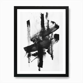 Black And White Abstract Painting 10 Art Print