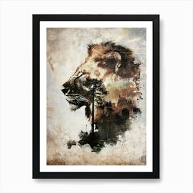 Poster Lion Africa Wild Animal Illustration Art 03 Art Print