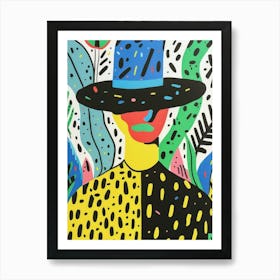 Man In Hat Style Abstract 2 Art Print