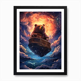 Bear In A Boat Art Print