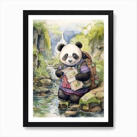 Panda Art Geocaching Watercolour 1 Art Print