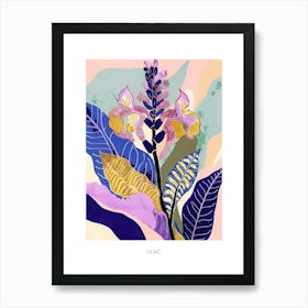 Colourful Flower Illustration Poster Lilac 1 Art Print