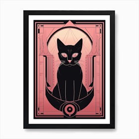 The Judgment Tarot Card, Black Cat In Pink 3 Art Print