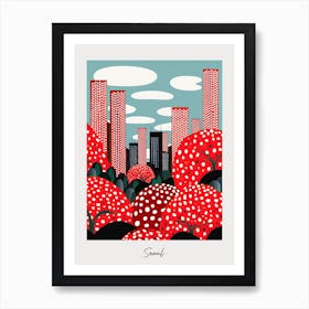 Poster Of Seoul, Illustration In The Style Of Pop Art 1 Art Print