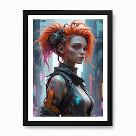 Cyberpunk Girl 3 Art Print