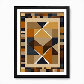American Patchwork Quilting Inspired Art Earth Tones, 1202 Art Print