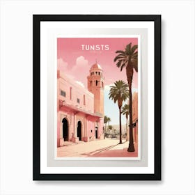 Tunisian travel bag in antique pink 2 Art Print