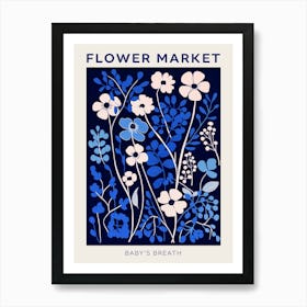 Blue Flower Market Poster Babys Breath 3 Art Print