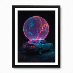 Car With A Globe On Top Art Print