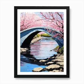 Cherry Blossom Bridge 2 Art Print