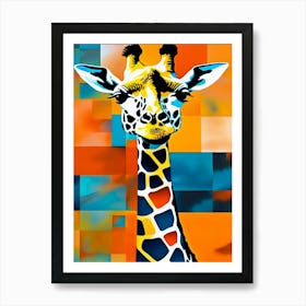 Colorful, Abstract Giraffe Art Print