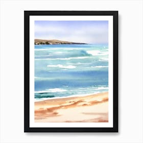 Coronado Beach 4, San Diego, California Watercolour Art Print