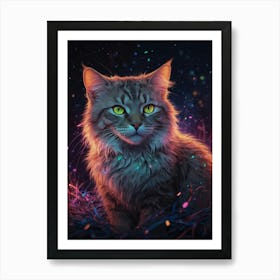 Cat In The Night Sky Art Print