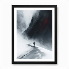 Man Walking In The Snow 1 Art Print