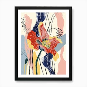 Colourful Flower Illustration Poppy 3 Art Print