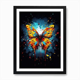 Butterfly color Art painted splash color Art Print