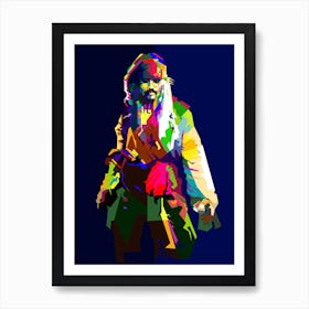 Captain Jack Sparrow Pop Art Wpap Art Print